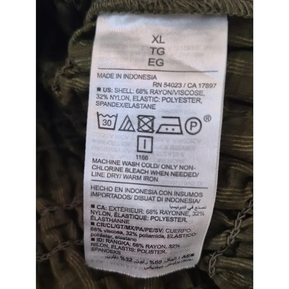 Old Navy Puff Sleeve Top Olive Green Size XL